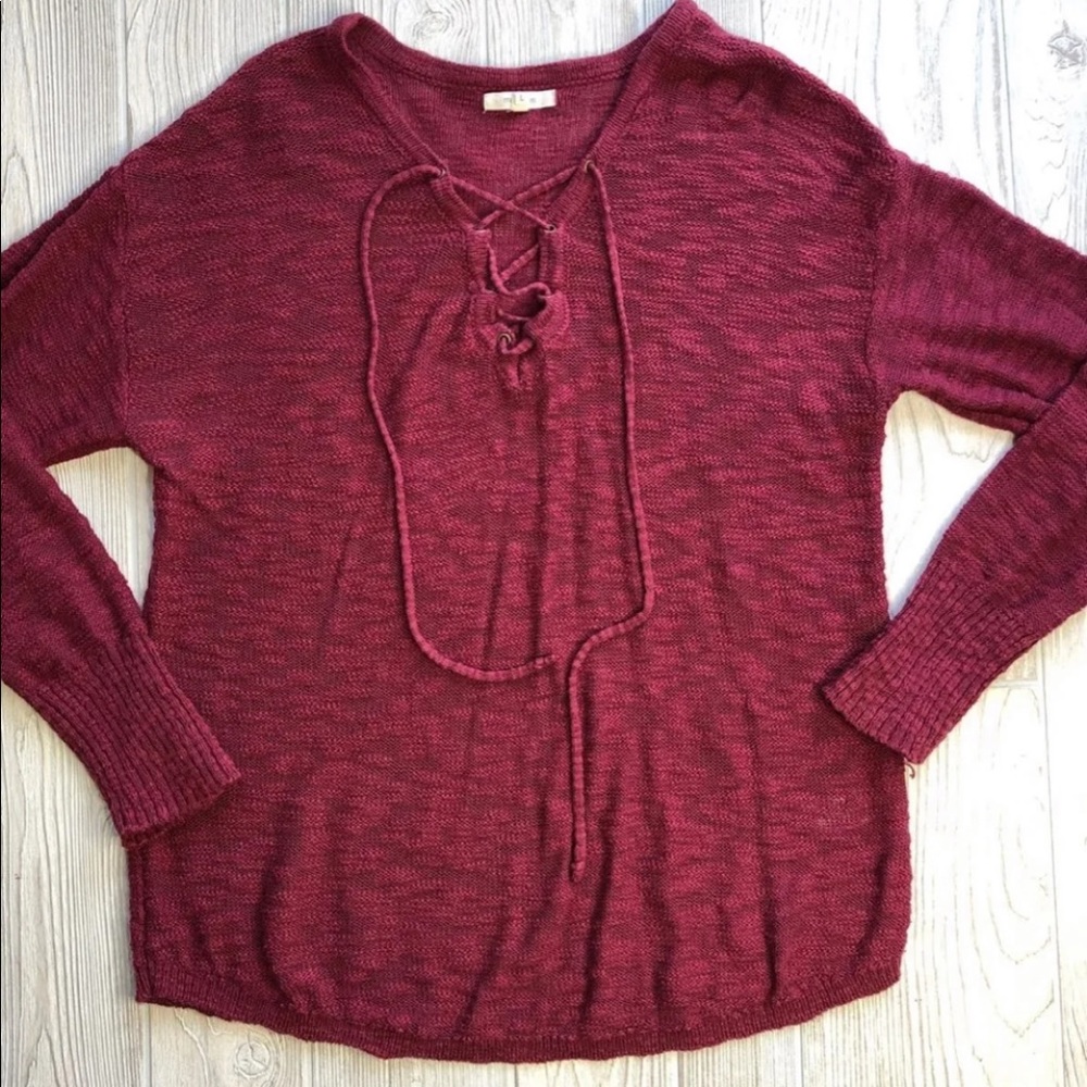 Maurices Large Burgundy Sweater Lightweight